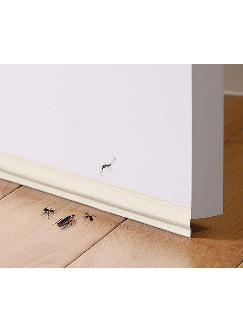 ChicAbode Draft Stopper Sweep, Door Weatherproofing Stripping, Window Seal Strip Self-Adhesive Soundproof Seal Strip Cuttable, Wear-Resistant, Window Weather Stripping, Length 13.12Ft, 2 Packs (White) - Image 2